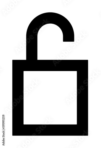 open lock icon illustration on transparent background