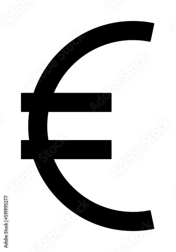 euro sign icon illustration on transparent background