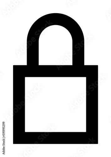 closed lock icon illustration on transparent background