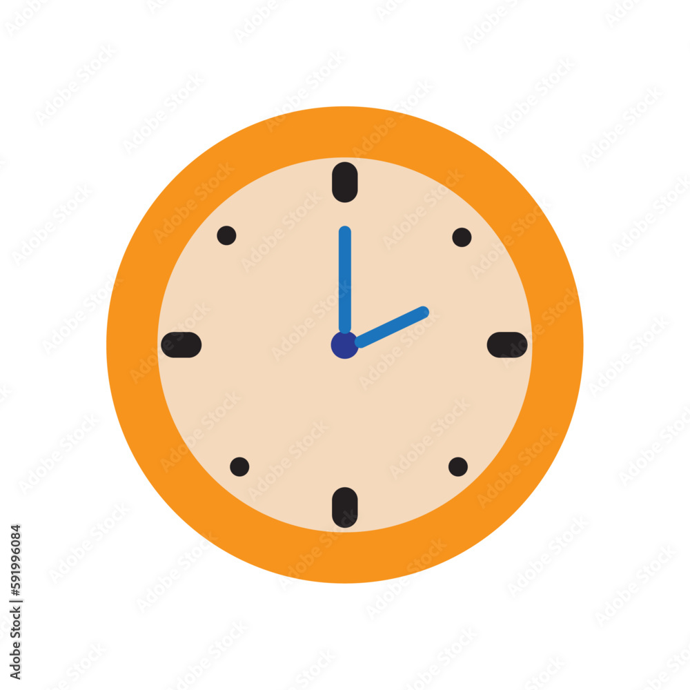 wall clock isolated on white,vector clock white wall illustration