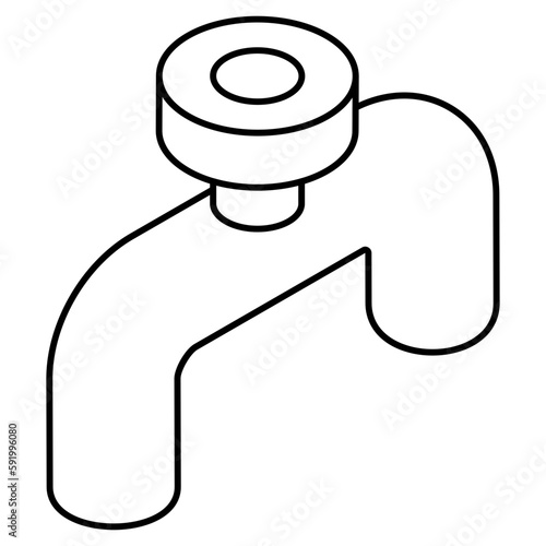 A flat design icon of pipeline 