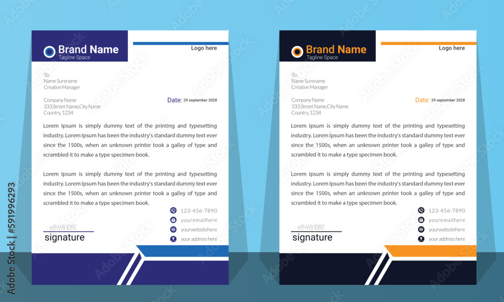 Creative & Modern Letterhead Design Template For business And Advertising. Creative & Modern Letterhead Design Template For business And Advertising.