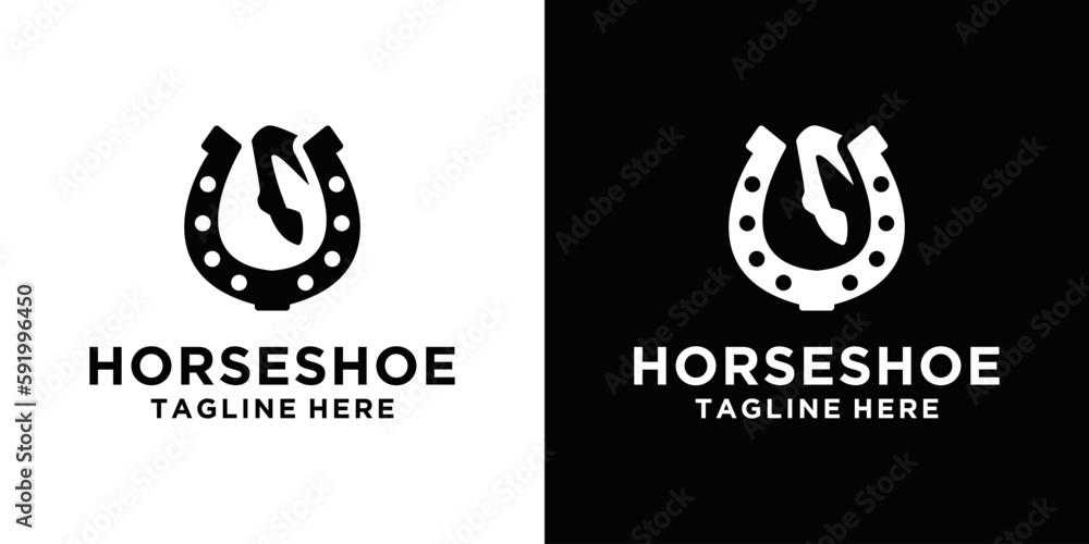 Horseshoe - black vector silhouette for a logo or pictogram. vector horseshoe symbol - silhouette for corporate identity.