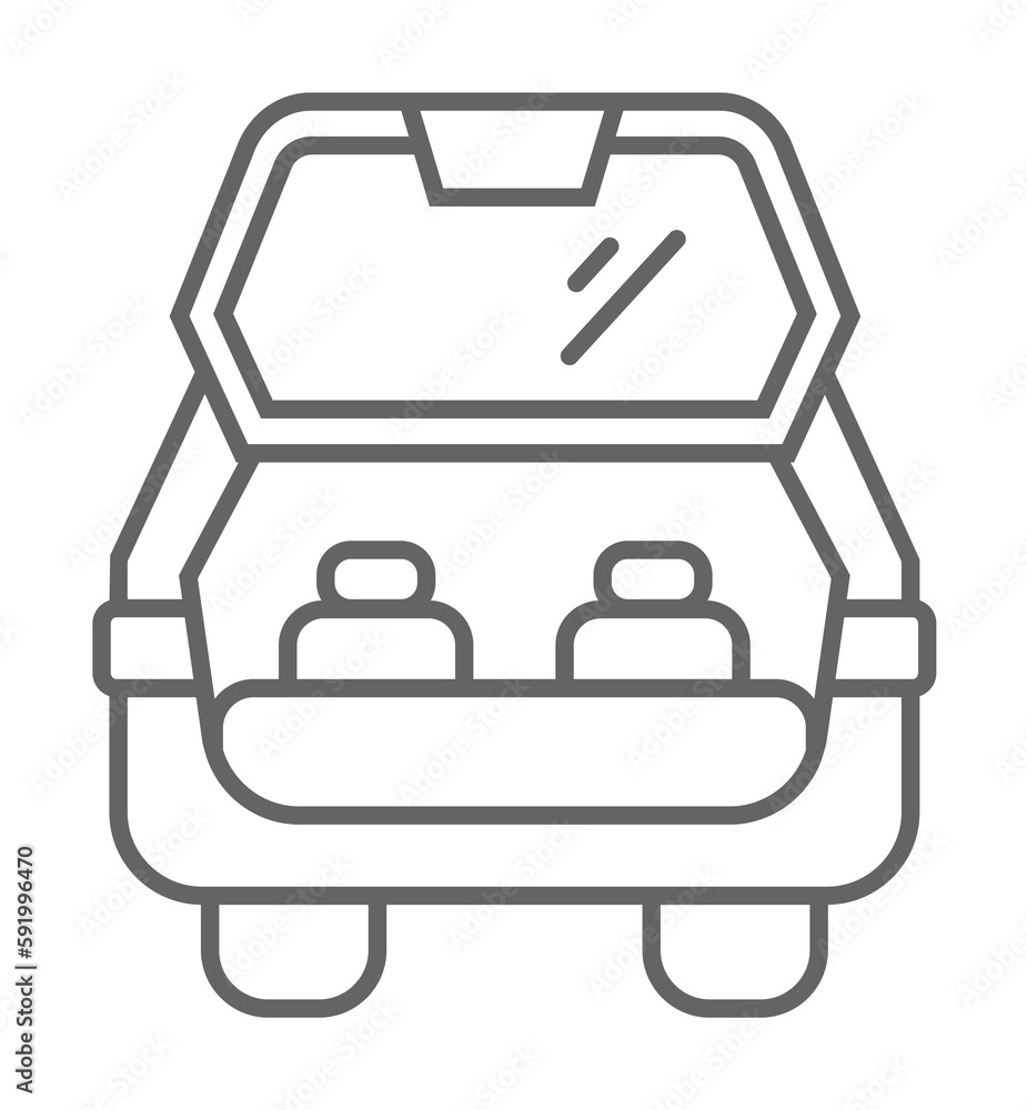 Trunk, car icon illustration on transparent background