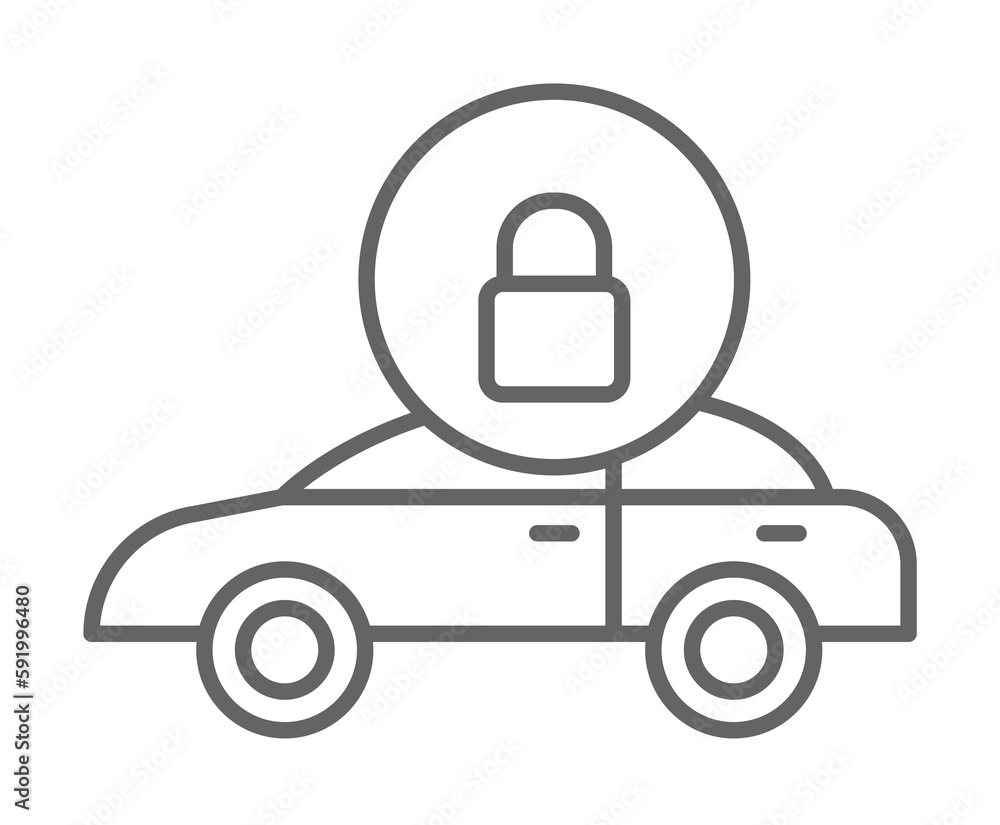 Car, safety, lock icon illustration on transparent background