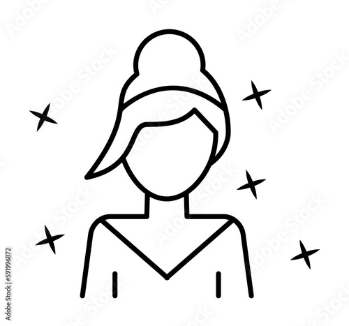 Girl young avatar modern icon illustration on transparent background
