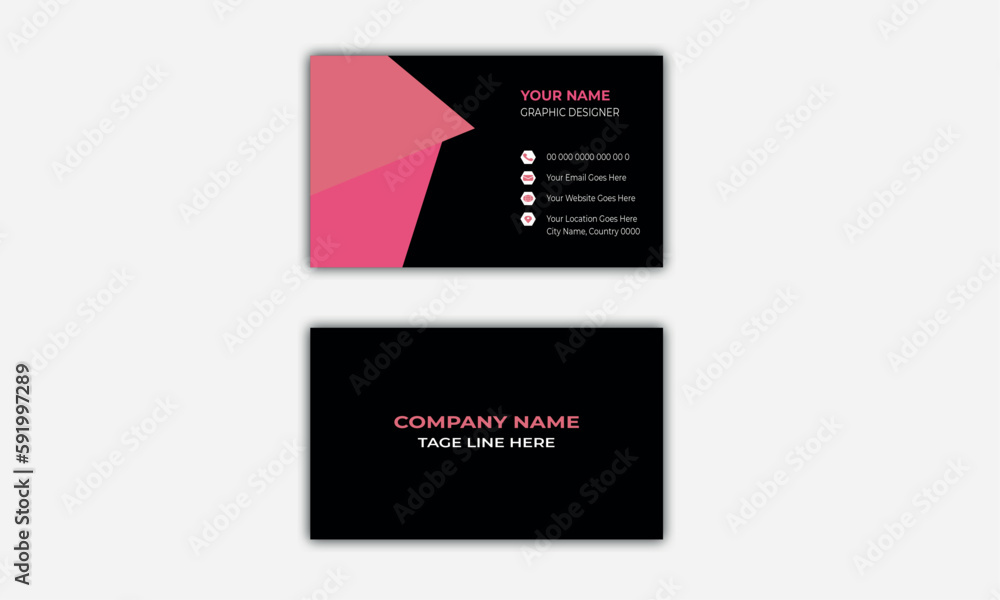 Fototapeta premium Corporate Modern Business Card Design Template Creative and Clean Business Card Name Card Visting Card Simple Flat Vactor Design Vactor Illustration Print Template