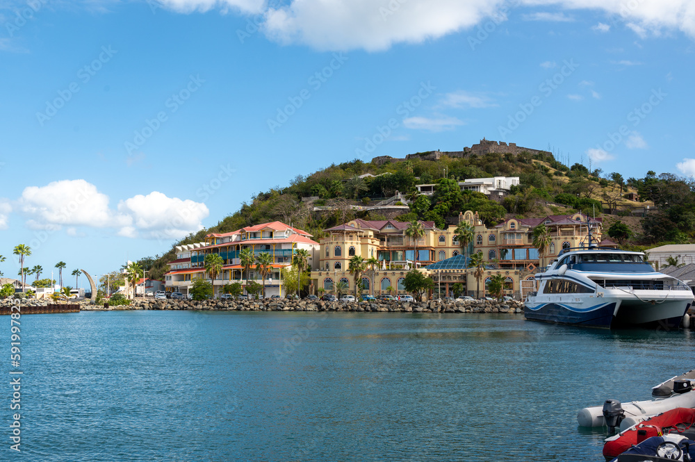 Fototapeta premium Marigot on the Caribbean island of Saint Martin