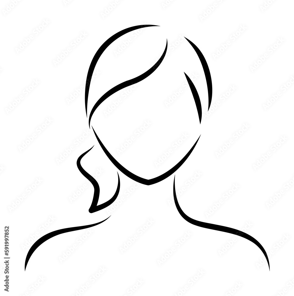 girl, avatar, young, beauty hand drawn on white background icon illustration on transparent background girl, avatar, young, beauty hand drawn on white background icon illustration on transparent background