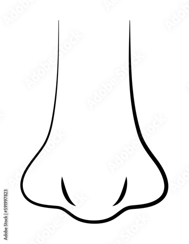 nose, beauty hand drawn on white background icon illustration on transparent background