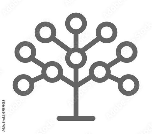 Phylogenetic, tree icon illustration on transparent background