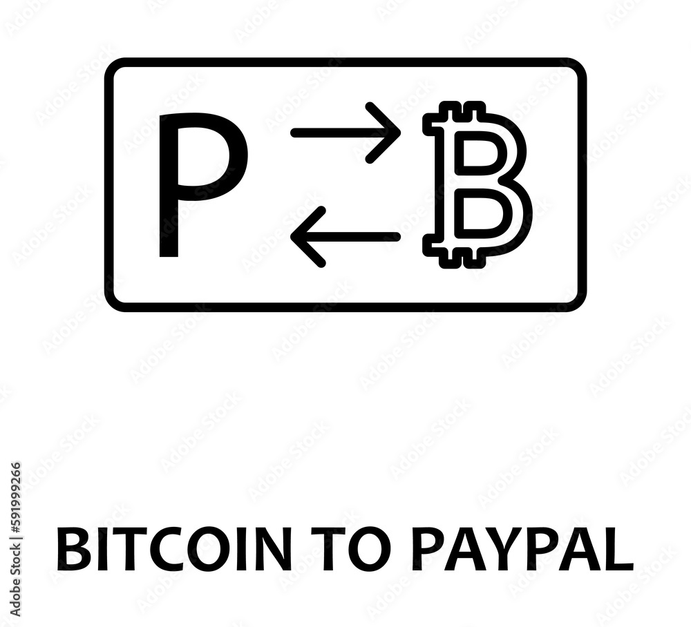 bitcoin to paypal with name icon illustration on transparent background bitcoin to paypal with name icon illustration on transparent background