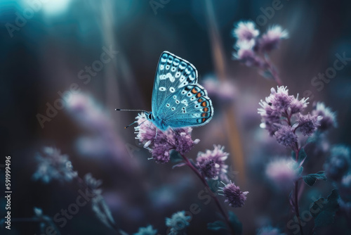 butterfly on a flower created with Generative AI technology © Robert Herhold