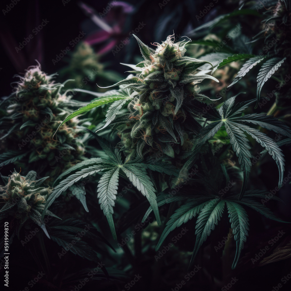 marijuana cannabis plant in dark close up zoom on wonderful plant marijuana cannabis plant in dark close up zoom on wonderful plant