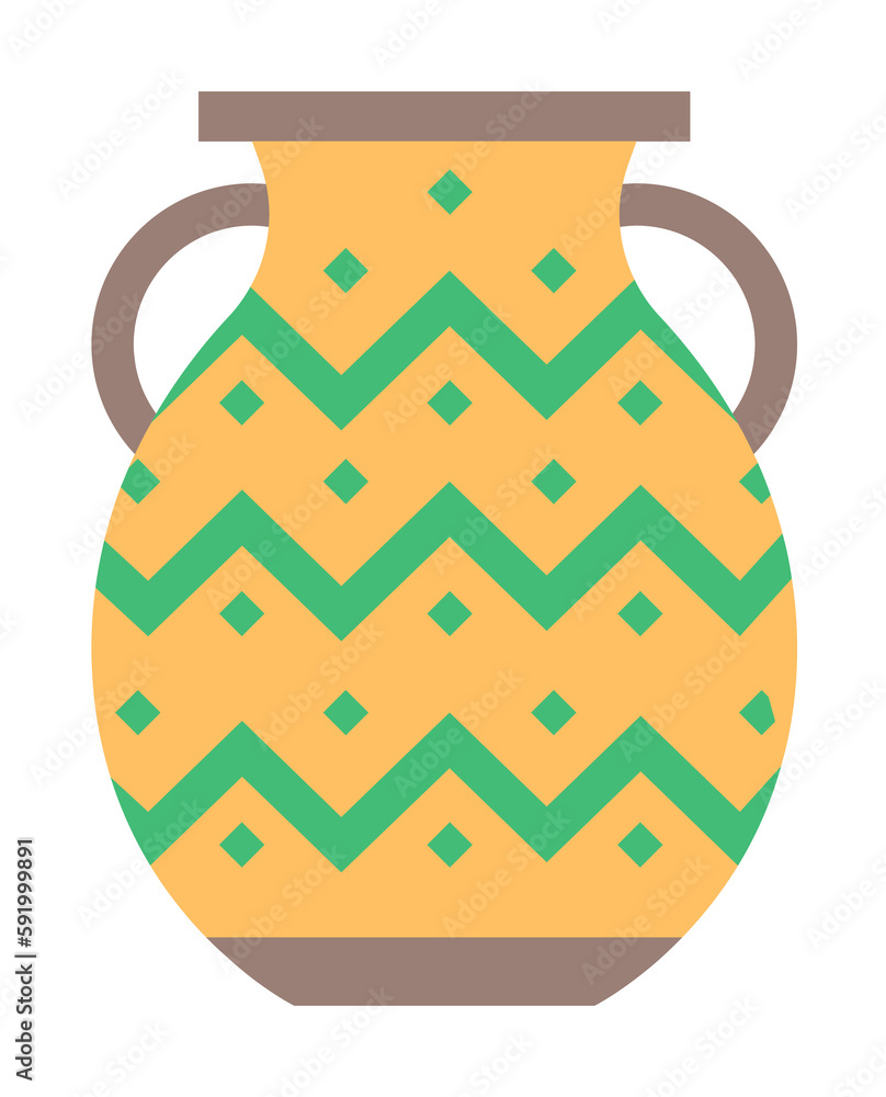 Vase color icon illustration on transparent background