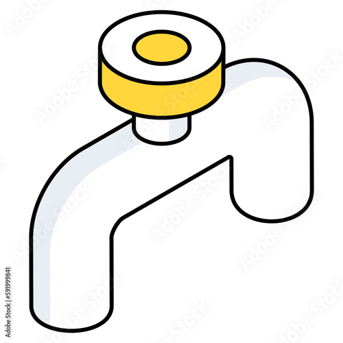 A flat design icon of pipeline 