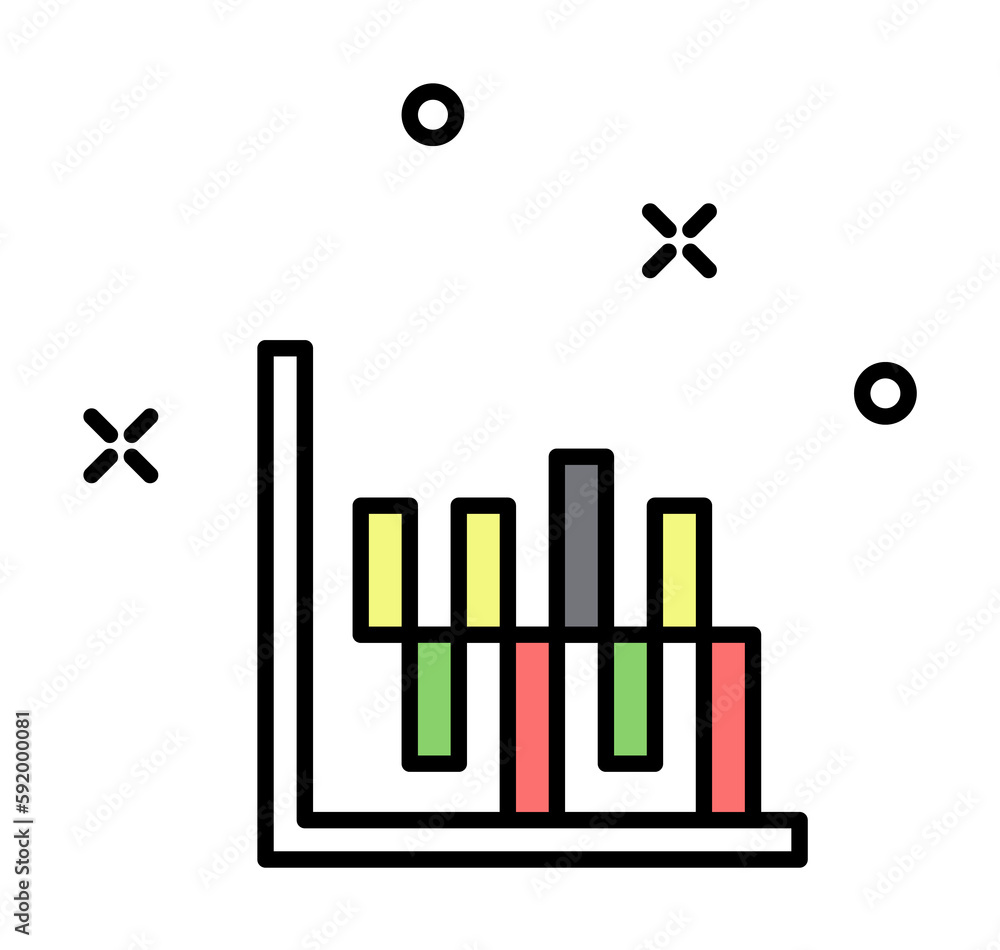 diagram columns colored icon illustration on transparent background diagram columns colored icon illustration on transparent background