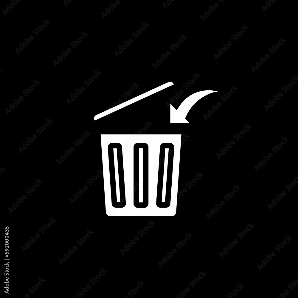 Trash can icon isolated on black background. Trash can icon isolated on black background.