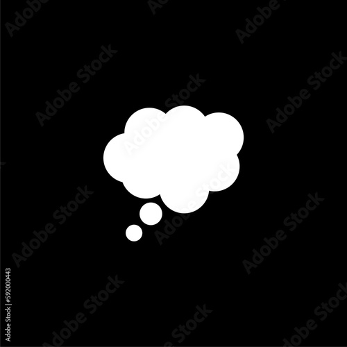 Chat message icon. Dialog icon isolated on black background 