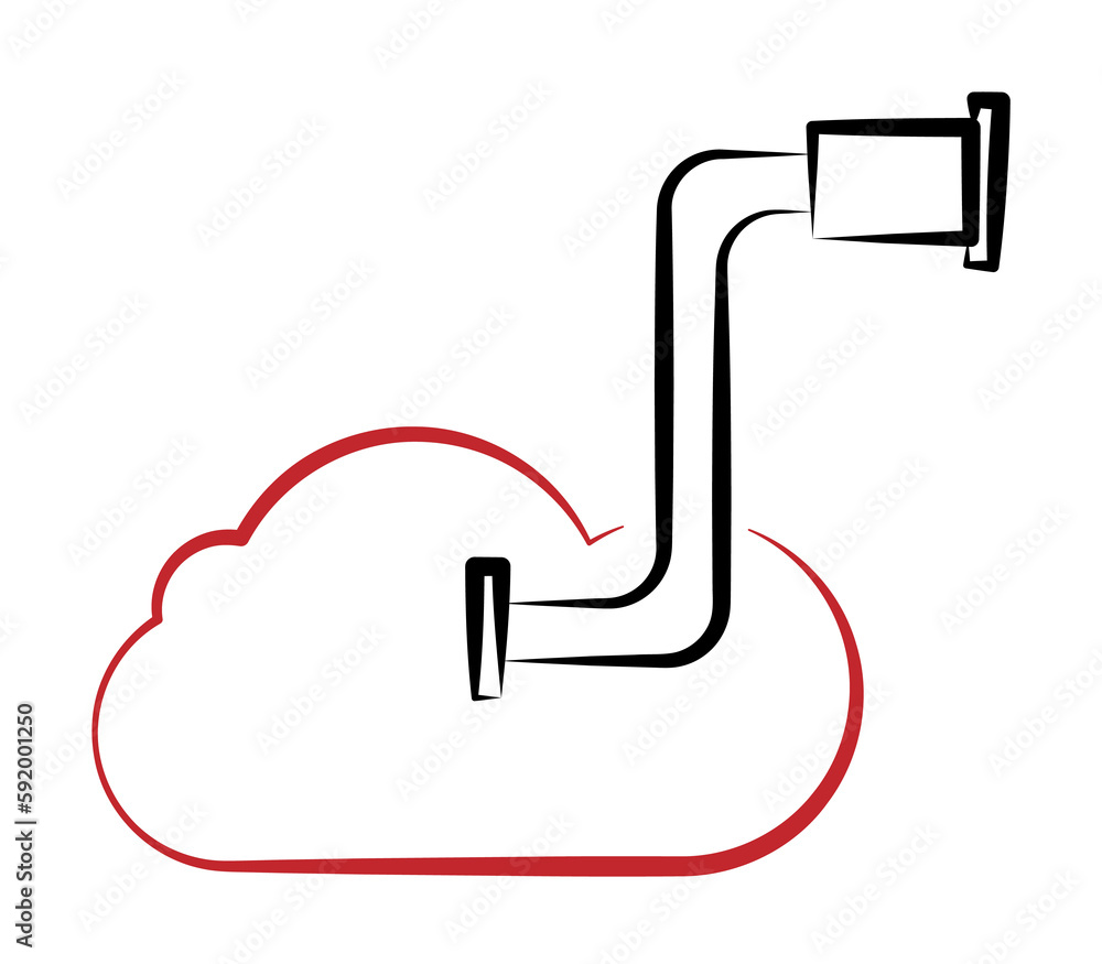 Obraz premium Cloud search icon illustration on transparent background