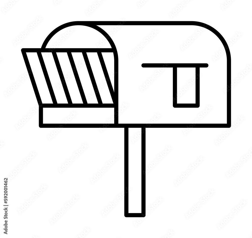 Mailbox, communication icon illustration on transparent background Mailbox, communication icon illustration on transparent background