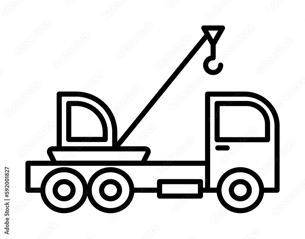 Fototapeta premium crane vehicle icon illustration on transparent background