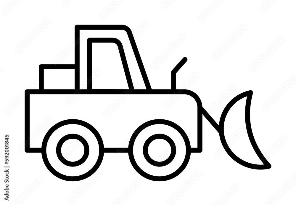 bucket tractor icon illustration on transparent background