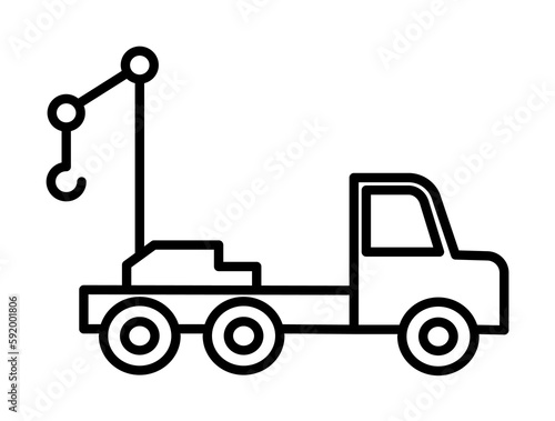 crane vehicle icon illustration on transparent background