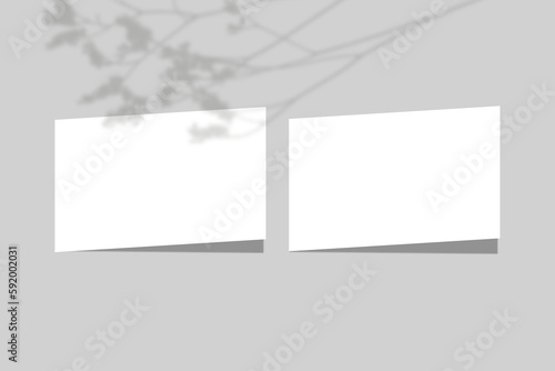 Blank white 3d visiting card template 3d render illustration for mock up and design presentation
