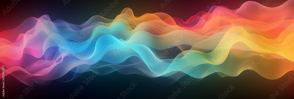 abstract background with glowing lines, Rainbow background