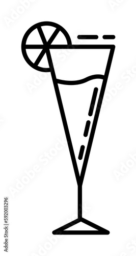 glass of cocktail dusk icon illustration on transparent background