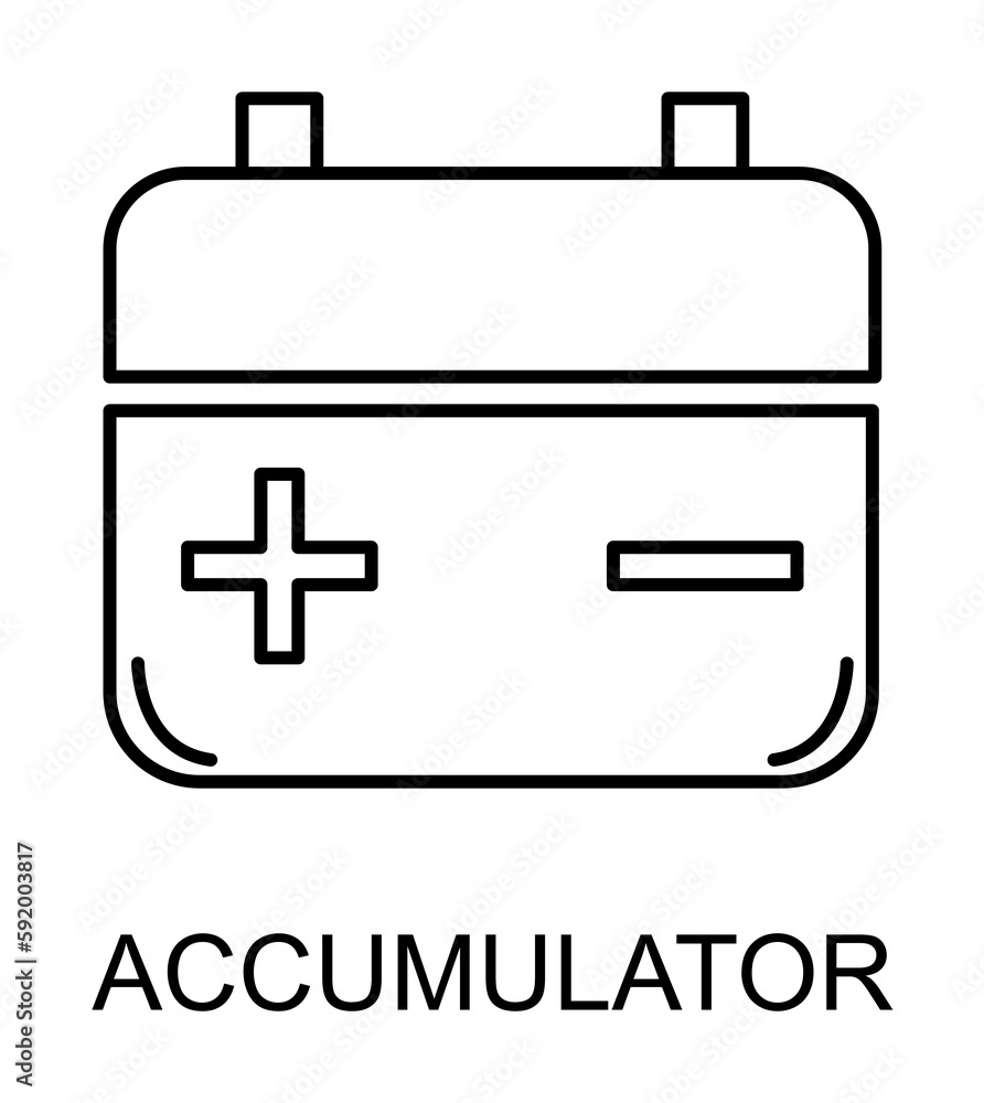 accumulator outline icon illustration on transparent background accumulator outline icon illustration on transparent background
