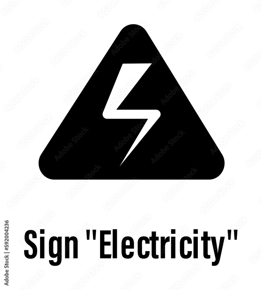 Sign Electricity with description icon illustration on transparent background Sign Electricity with description icon illustration on transparent background
