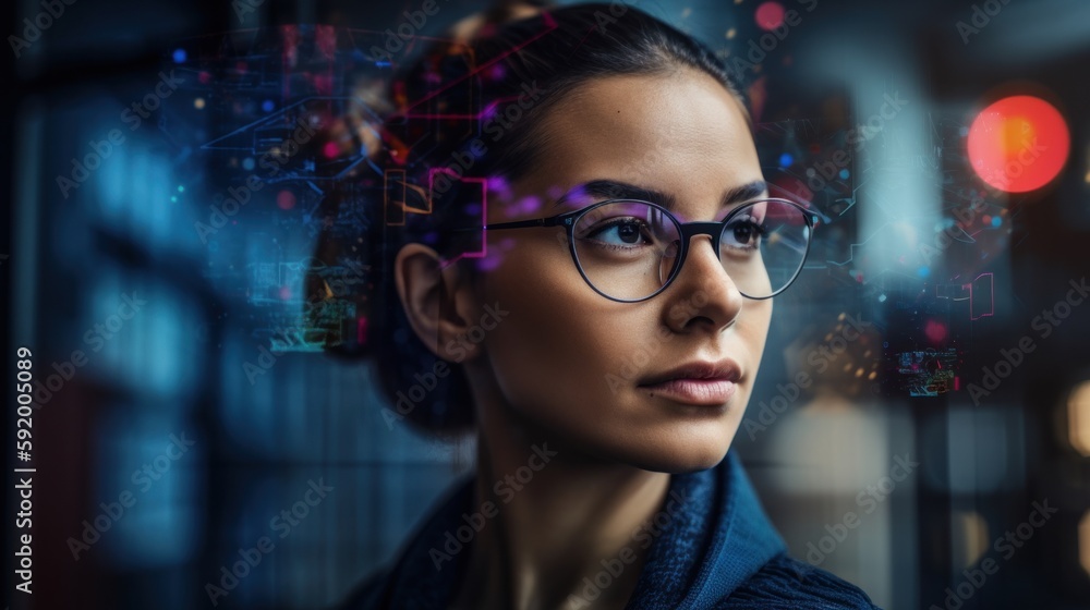 ai generated illustration AI technology helping people in everyday life. ai generated illustration AI technology helping people in everyday life.
