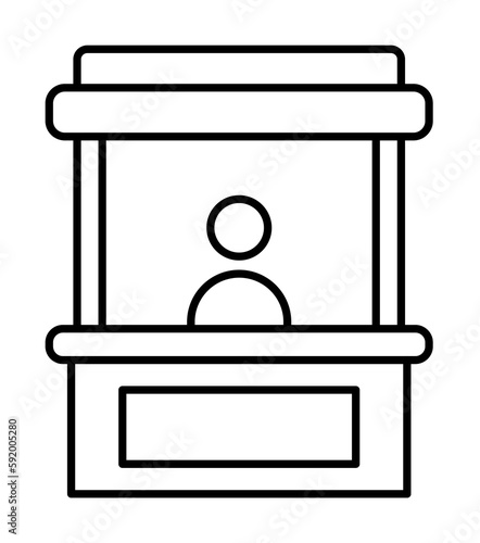Ticket, man, sell icon illustration on transparent background