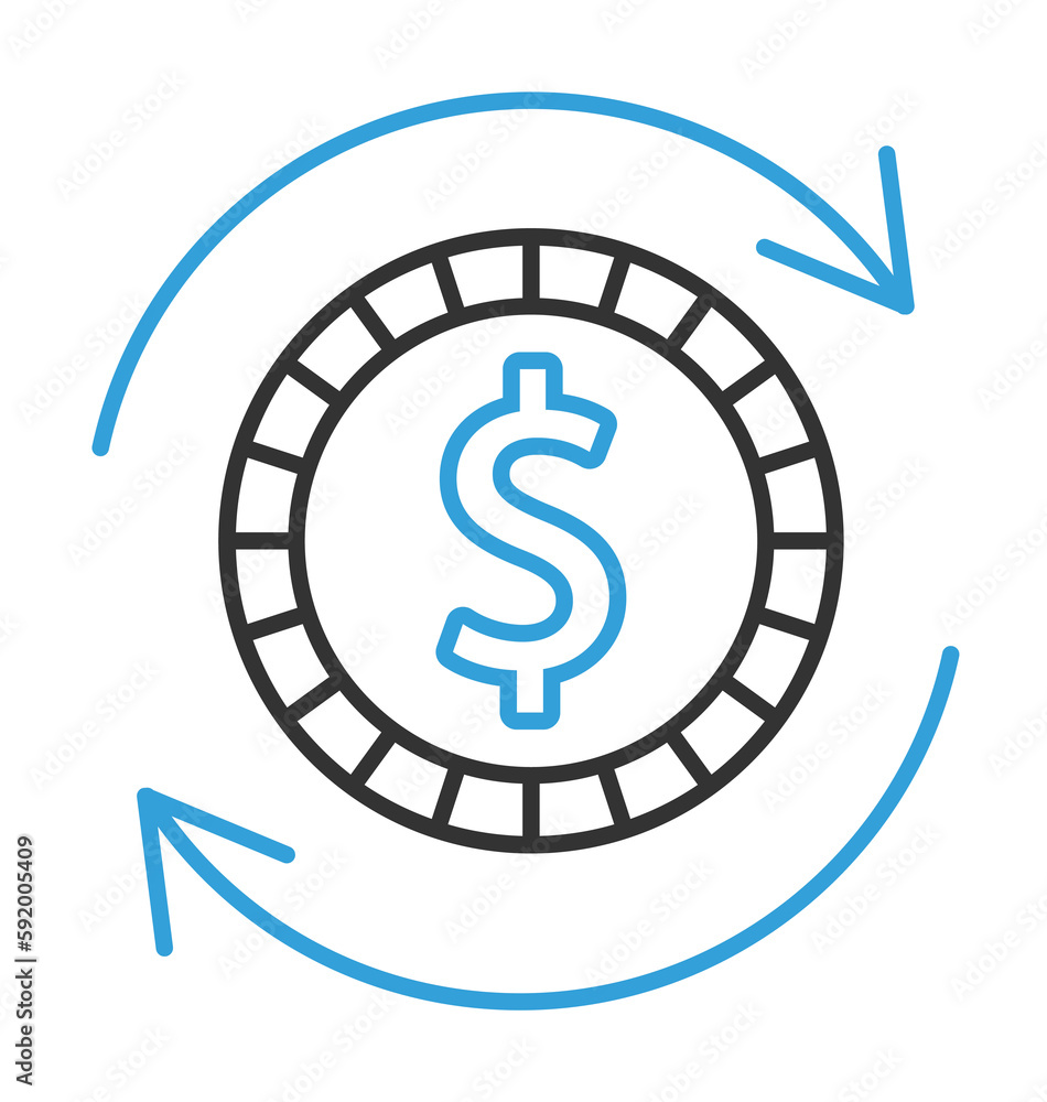 finance, exchange 2 colored line icon illustration on transparent background finance, exchange 2 colored line icon illustration on transparent background