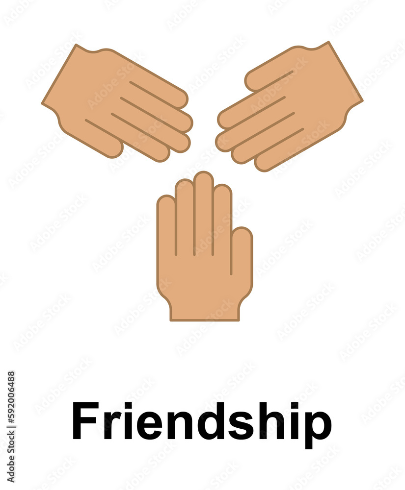 hands, friendship color icon illustration on transparent background hands, friendship color icon illustration on transparent background