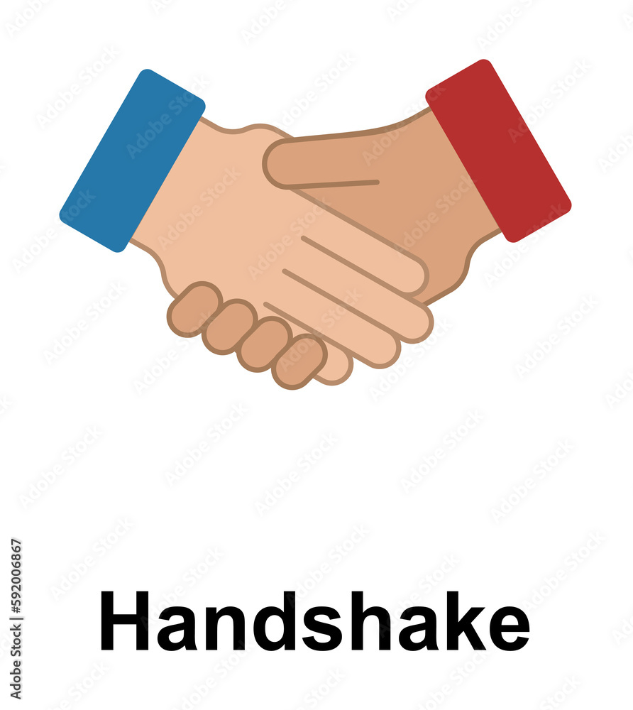 handshake, hand color icon illustration on transparent background handshake, hand color icon illustration on transparent background