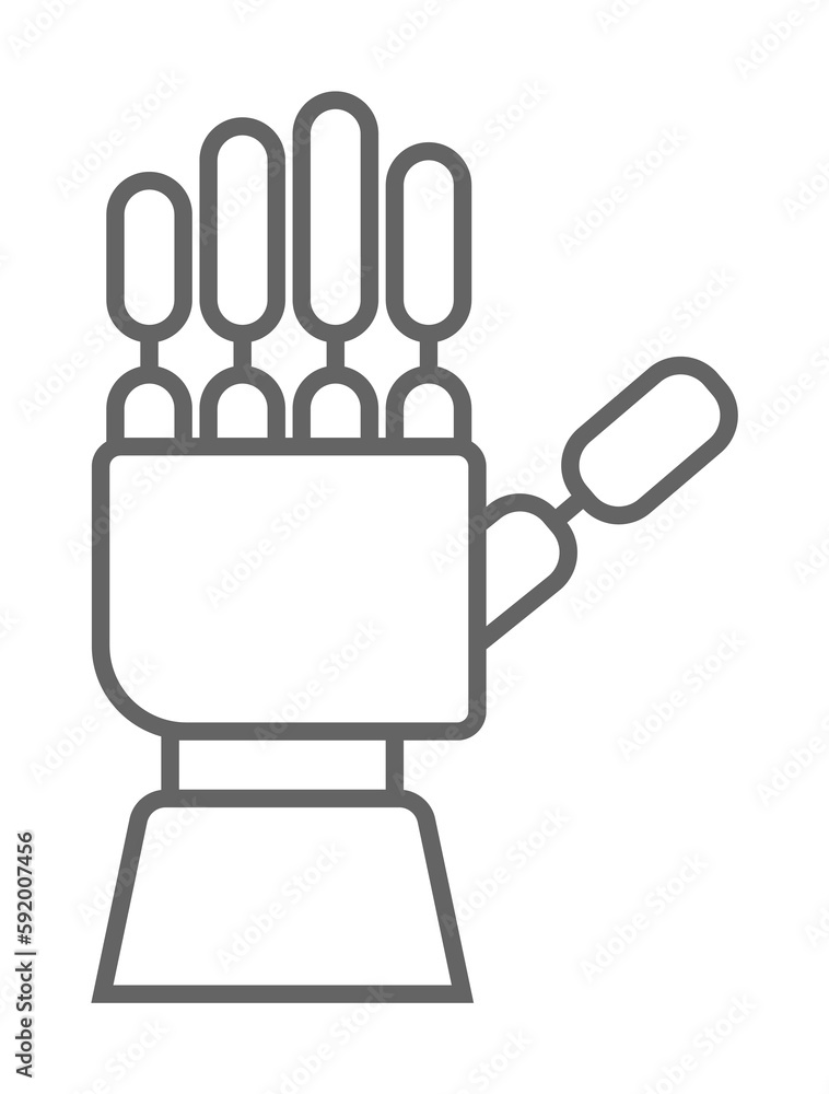 Robotic hand, technology icon illustration on transparent background Robotic hand, technology icon illustration on transparent background