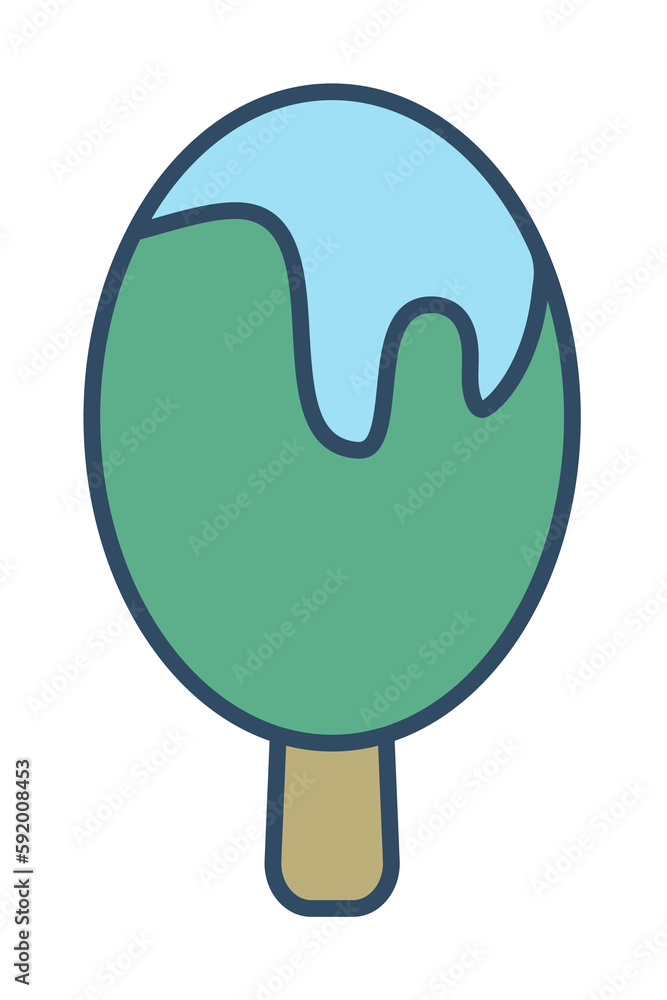 fruit ice cream on stick colored dusk style icon illustration on transparent background fruit ice cream on stick colored dusk style icon illustration on transparent background