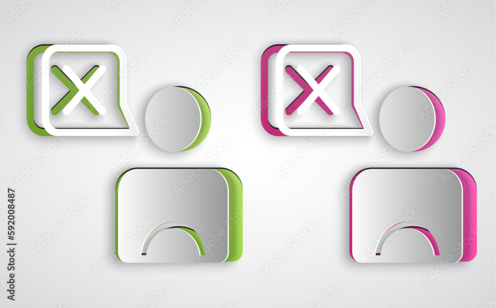 Paper cut Taxi driver icon isolated on grey background. Paper art style. Vector Paper cut Taxi driver icon isolated on grey background. Paper art style. Vector