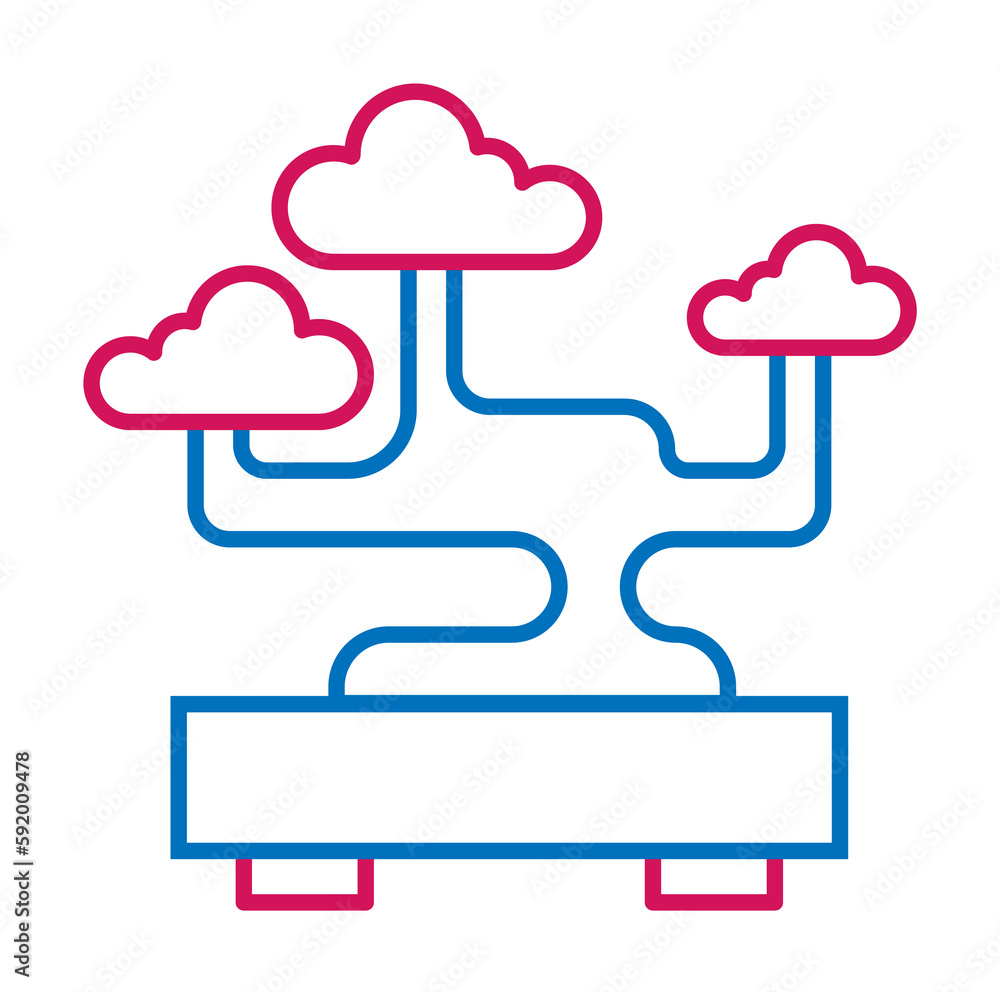 Japan, bonsai icon illustration on transparent background Japan, bonsai icon illustration on transparent background