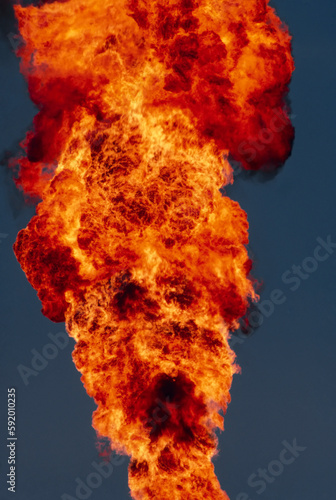 Billowing fire and smoke; Houston, Texas, United States of America photo