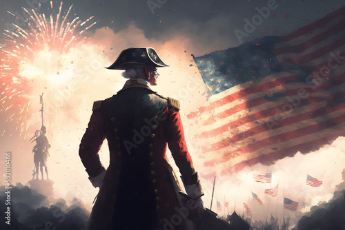 Slika na platnu American Revolution, Independence Day, 4th of July
