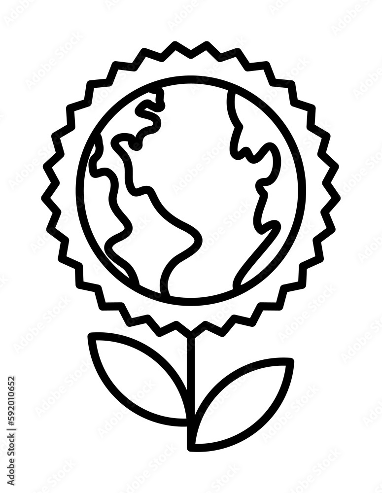 ecology, earth day, flower, globe icon illustration on transparent background ecology, earth day, flower, globe icon illustration on transparent background
