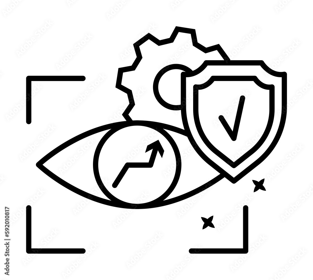 Vision shield view icon illustration on transparent background Vision shield view icon illustration on transparent background