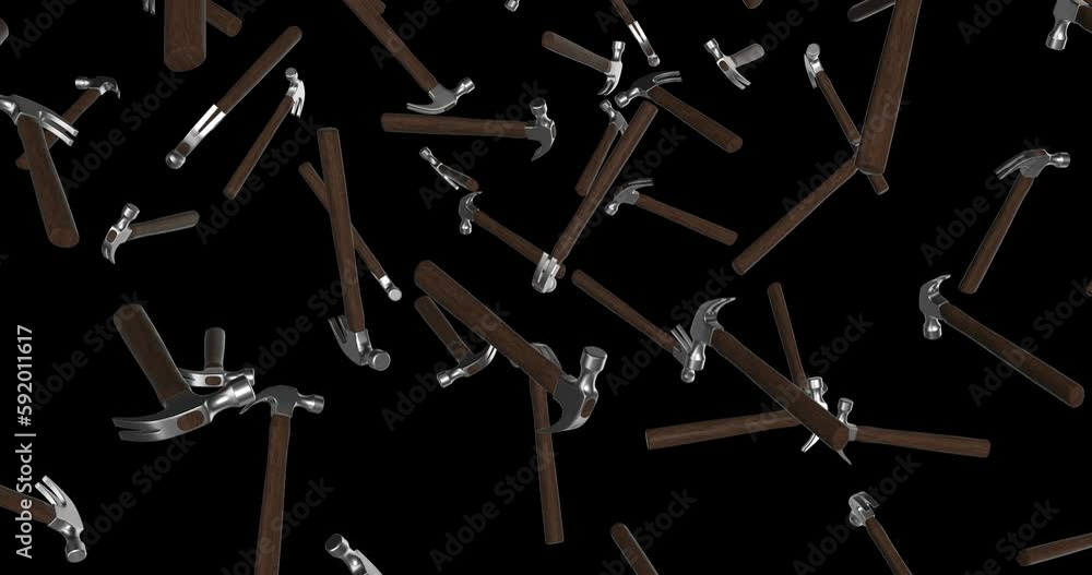 Hammers Falling Slow Motion Animation Hammers Falling Slow Motion Animation