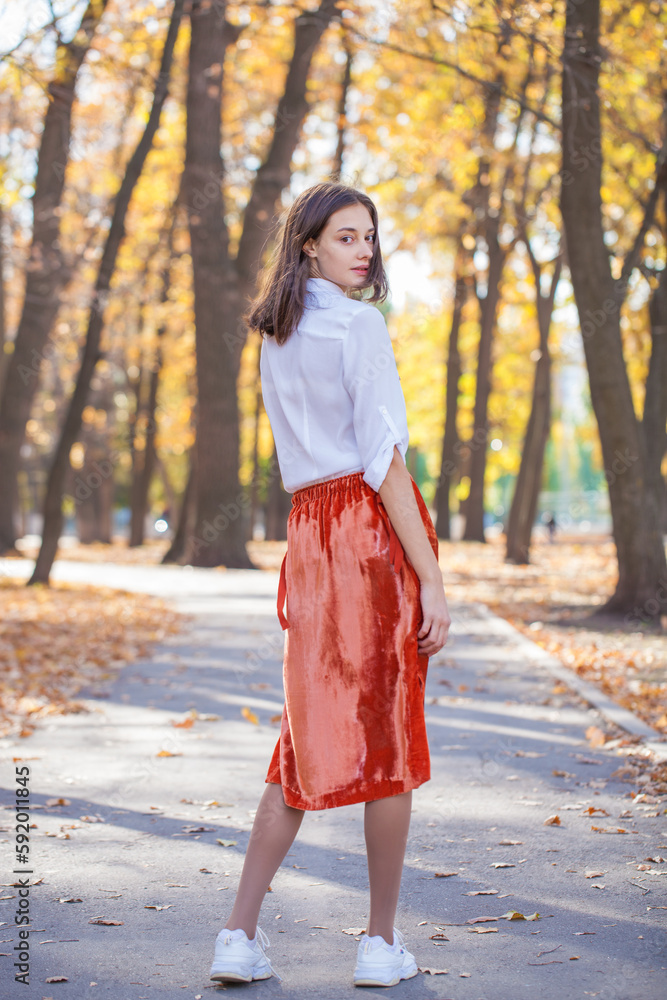 Full body portrait of a young brunette girl Full body portrait of a young brunette girl