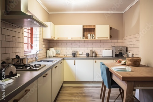 Home Kitchen: Minimalist Furniture Photo. Photo generative AI © pixardi