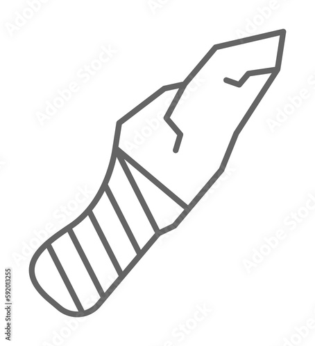 Prehistoric stone knife icon illustration on transparent background